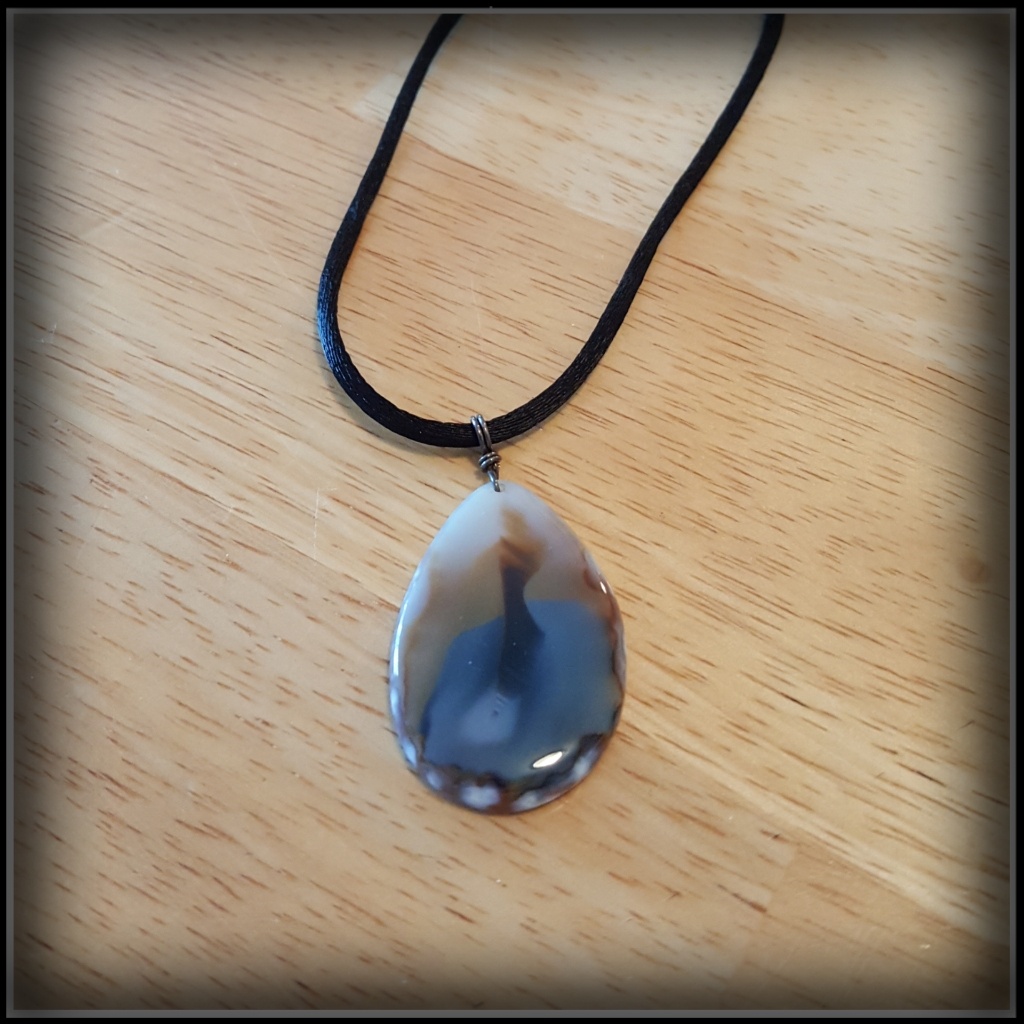 Genuine Teardrop Brazilian Agate Pendant